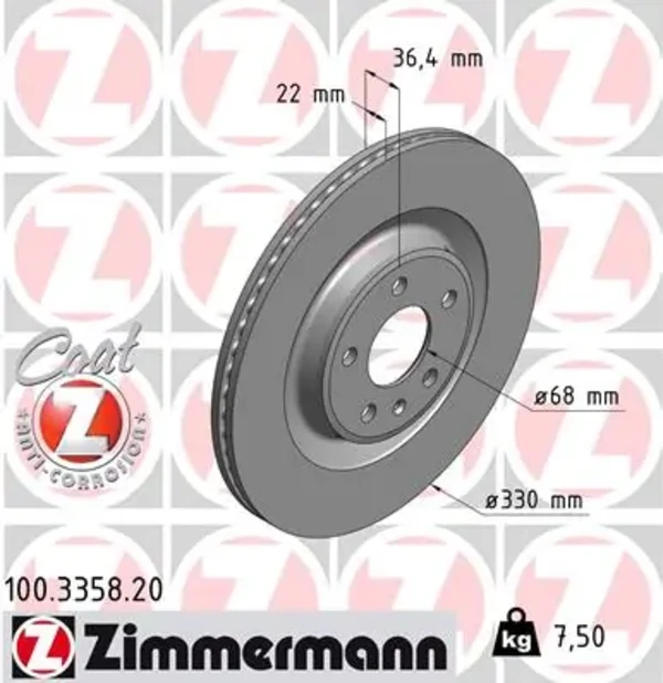 Тормозные диски 100335820 Zimmermann