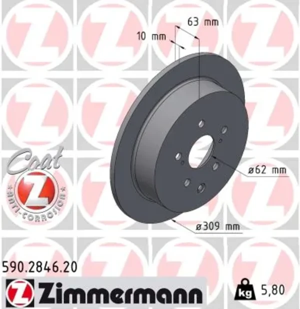Тормозные диски 590284620 Zimmermann