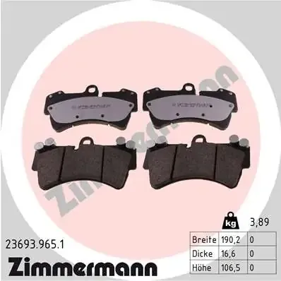 Передние тормозные колодки 236939651 Zimmermann