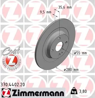 Тормозные диски 370440220 Zimmermann