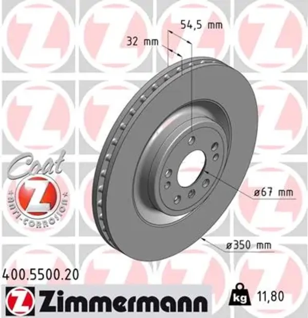 Передние тормозные диски 400550020 Zimmermann
