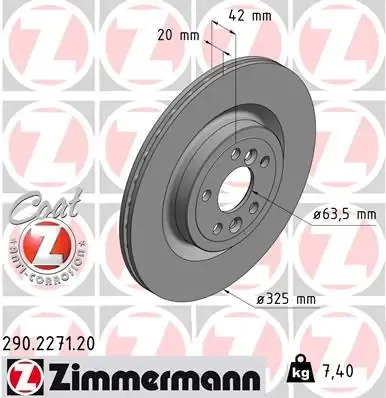 Тормозные диски 290227120 Zimmermann