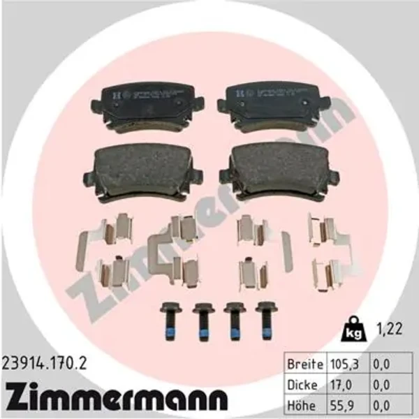 Задние тормозные колодки 239141702 Zimmermann