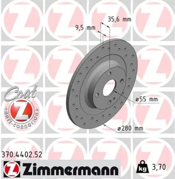 Тормозные диски 370440252 Zimmermann