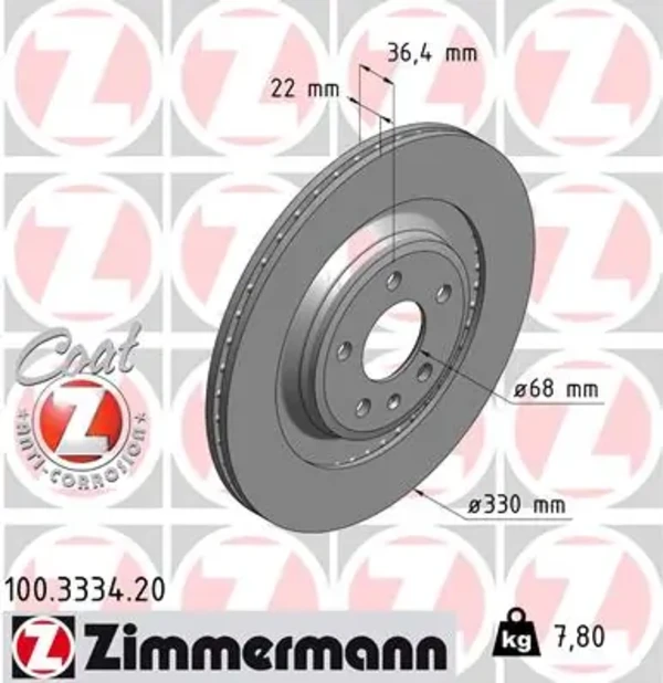 Тормозные диски 100333420 Zimmermann