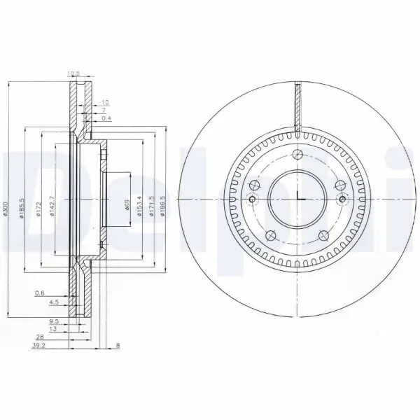 Передние тормозные диски BG4011 Delphi