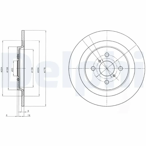 Тормозные диски BG4076 Delphi