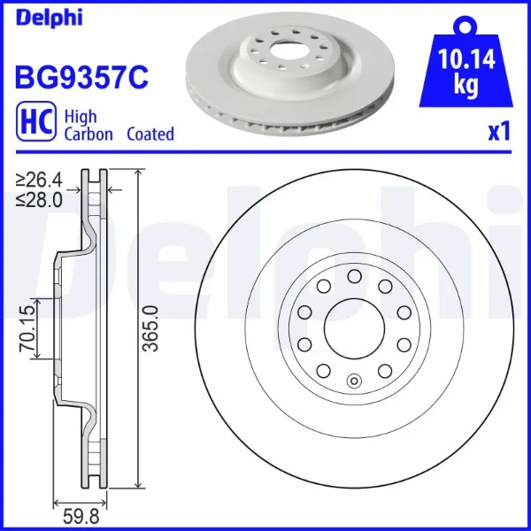 Тормозные диски BG9357C Delphi