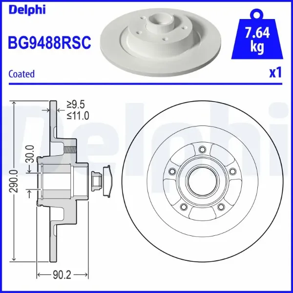 Тормозные диски BG9488RSC Delphi