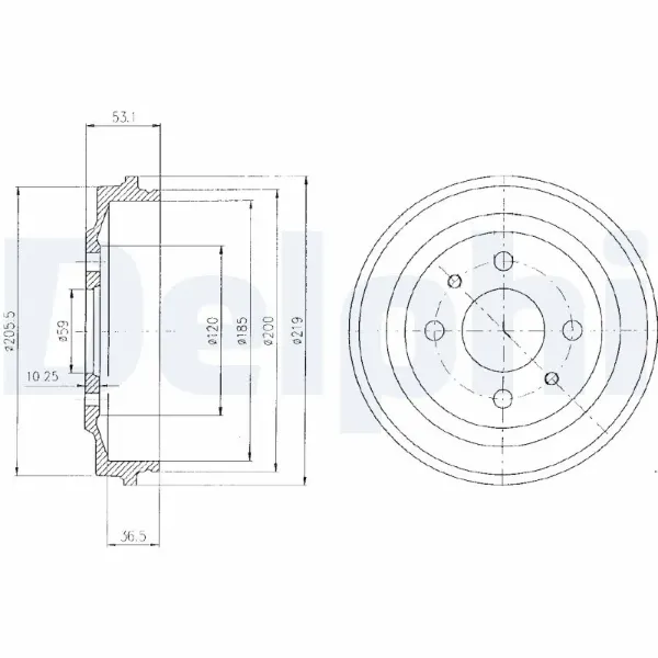 Тормозной барабан BF136 Delphi
