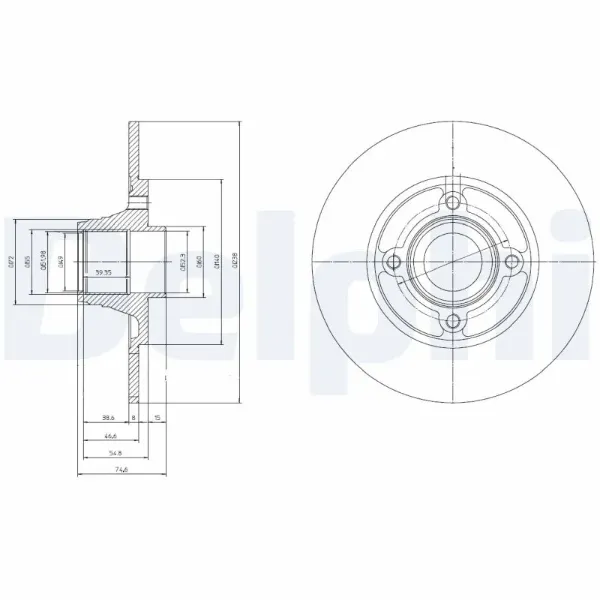 Дисковый тормоз на Renault 19 II B53, C53