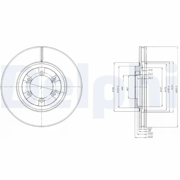 Передние тормозные диски BG4133 Delphi