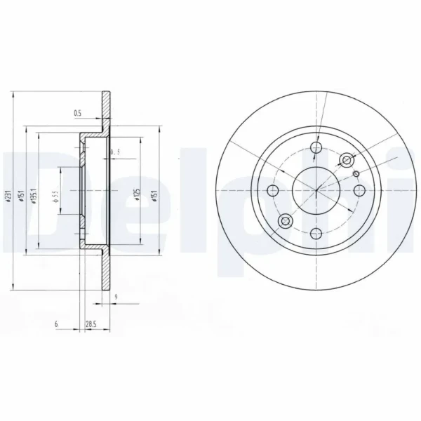 Тормозные диски BG2803 Delphi