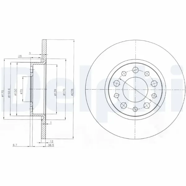 Тормозные диски BG3994 Delphi