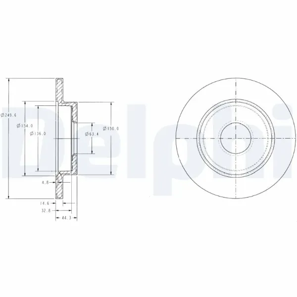 Тормозные диски BG3673 Delphi
