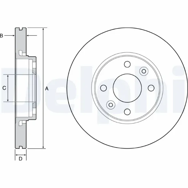 Передние тормозные диски BG4459C Delphi
