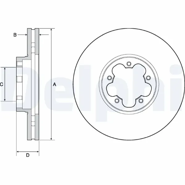 Передние тормозные диски BG9142C Delphi