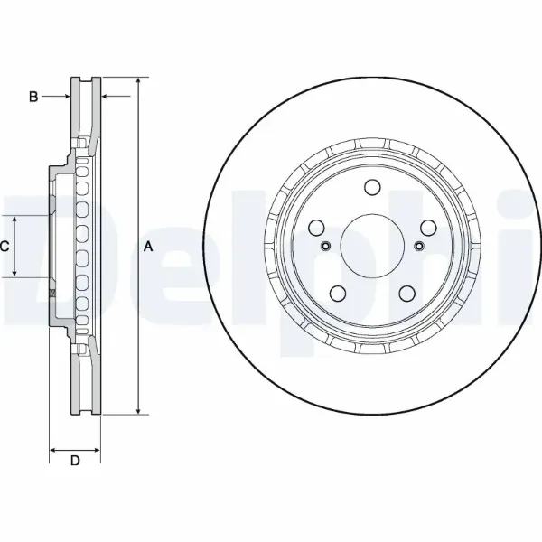 Передние тормозные диски BG4691C Delphi
