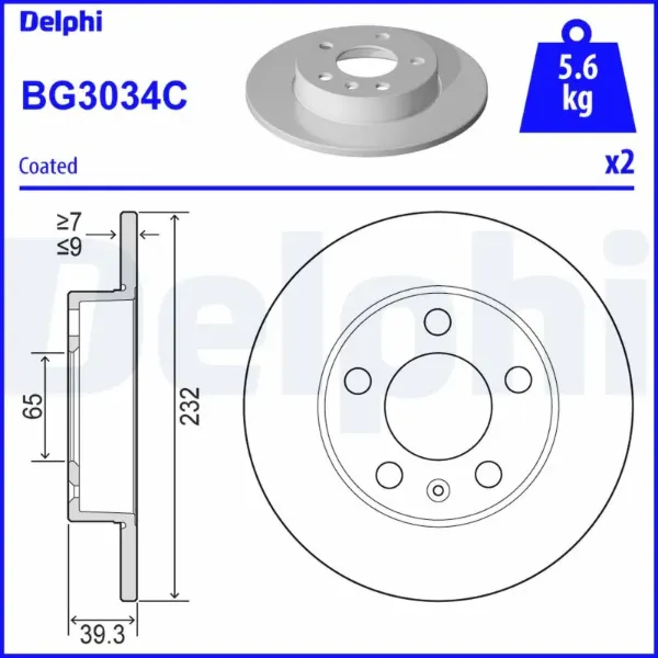 Тормозные диски BG3034C Delphi