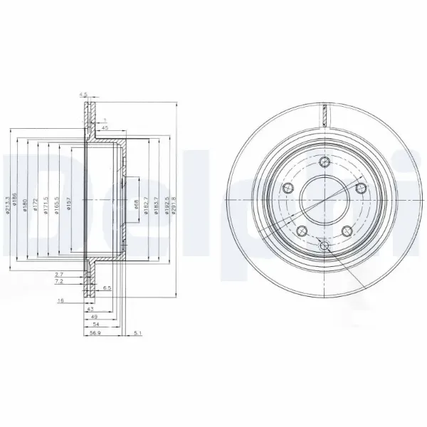 Тормозные диски BG3765C Delphi