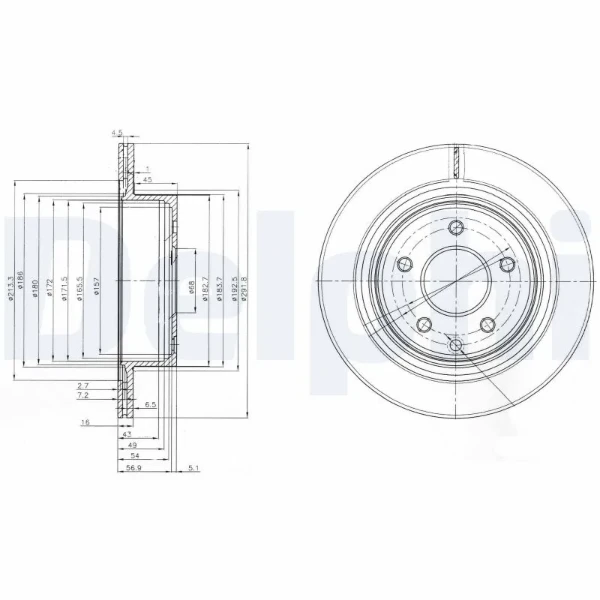 Тормозные диски BG3765C Delphi