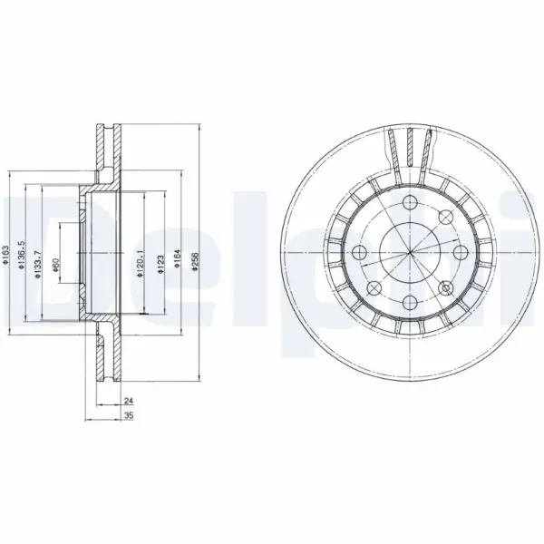 Передние тормозные диски BG2443 Delphi