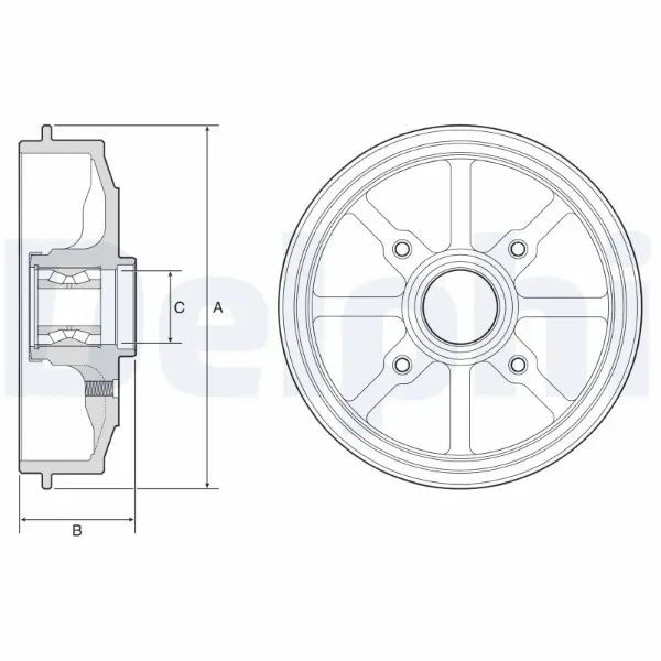 Тормозной барабан BFR484 Delphi