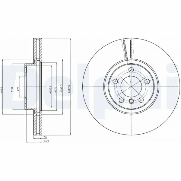 Передние тормозные диски BG9063C Delphi
