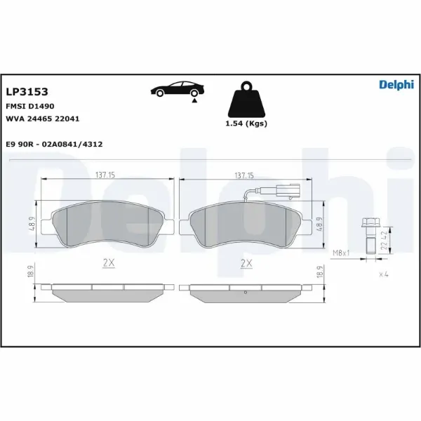 Задние тормозные колодки LP3153 Delphi