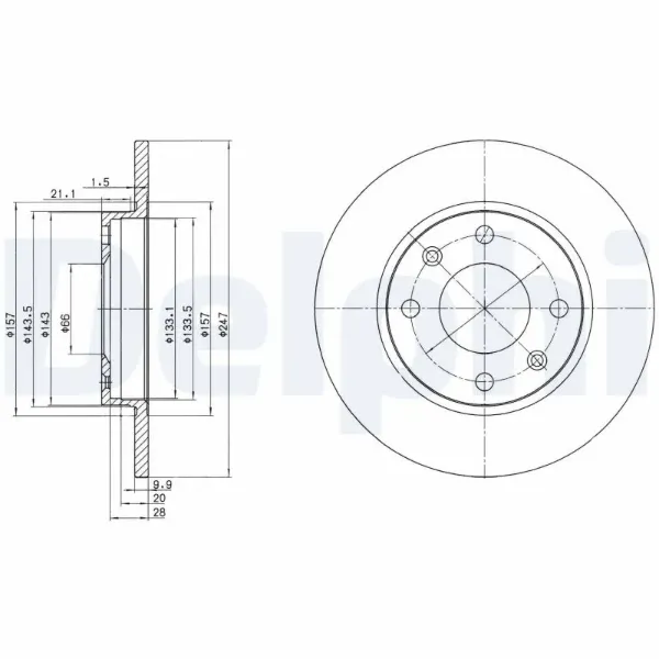 Передние тормозные диски BG2213 Delphi