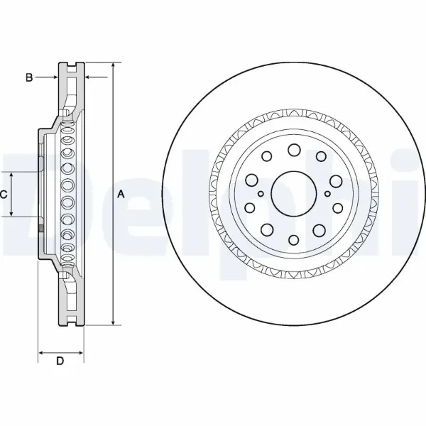 Передние тормозные диски BG9186C Delphi