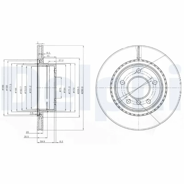 Тормозные диски BG3901C Delphi