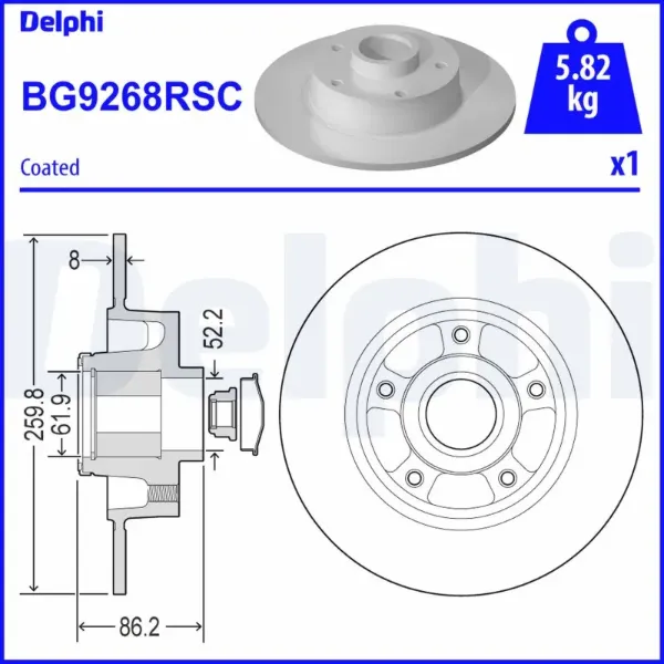 Тормозные диски BG9268RSC Delphi