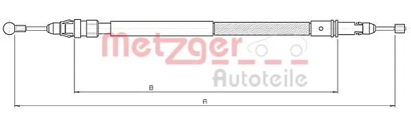 Задний трос ручника 104738 Metzger