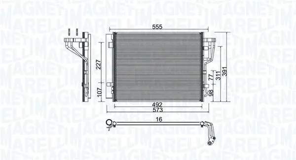 Радиатор кондиционера 350203976000 Magneti Marelli