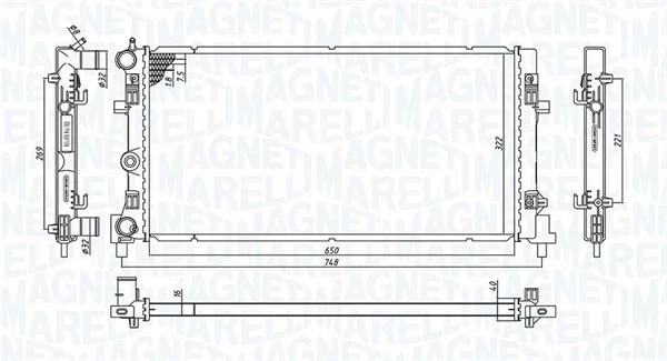 Радиатор охлаждения двигателя MAGNETI MARELLI 350213182300