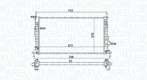 Радиатор охлаждения двигателя MAGNETI MARELLI 350213157400