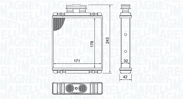 Радиатор печки 350218517000 Magneti Marelli