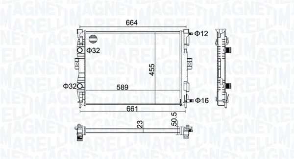 Радиатор охлаждения двигателя MAGNETI MARELLI 350213160600
