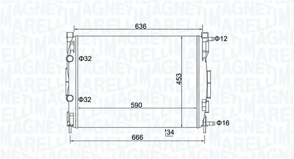 Радиатор охлаждения двигателя MAGNETI MARELLI 350213153500