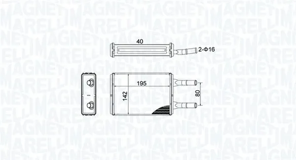 Радиатор печки (отопителя) задний BR476 Magneti Marelli