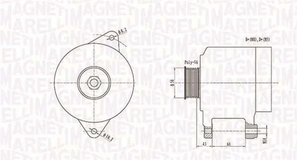 Генератор 063738250010 Magneti Marelli