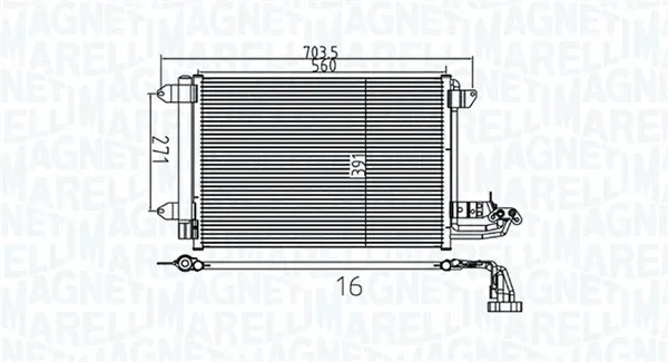 Радиатор кондиционера 350203737000 Magneti Marelli