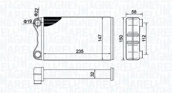Радиатор печки 350218424000 Magneti Marelli