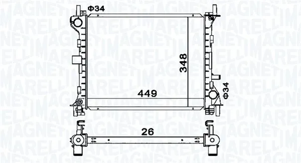 Радиатор 350213160300 Magneti Marelli