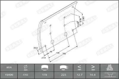 Накладка тормозная передняя (TRUCK) BERAL KBL1949601660