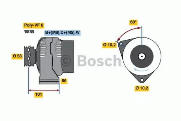 Генератор 0986040180 Bosch