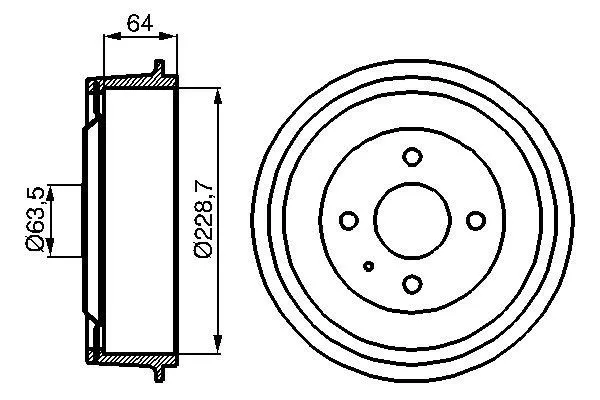 Тормозной барабан 0986477012 Bosch
