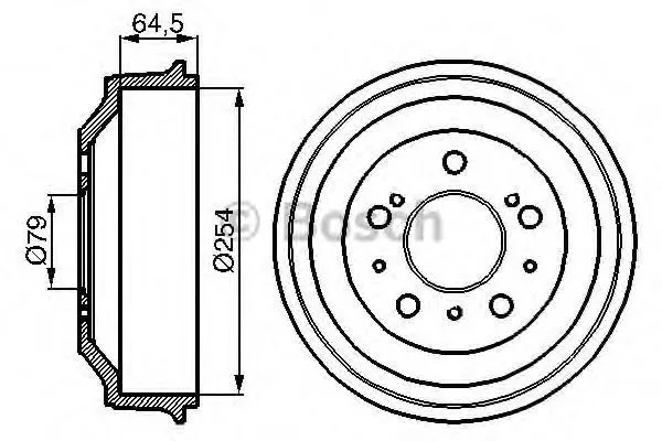 Тормозной барабан 0986477098 Bosch