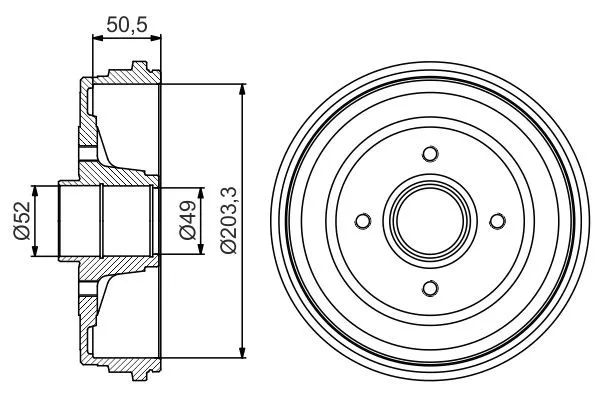 Тормозной барабан 0986477205 Bosch